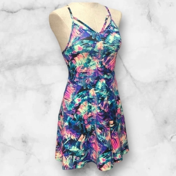 EUC! VS PINK Vibrant Tropical Dress - Size XS - Picture 1 of 8